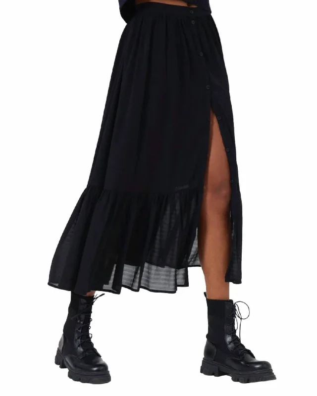 Anita Drape Midi Skirt In Moonless Night