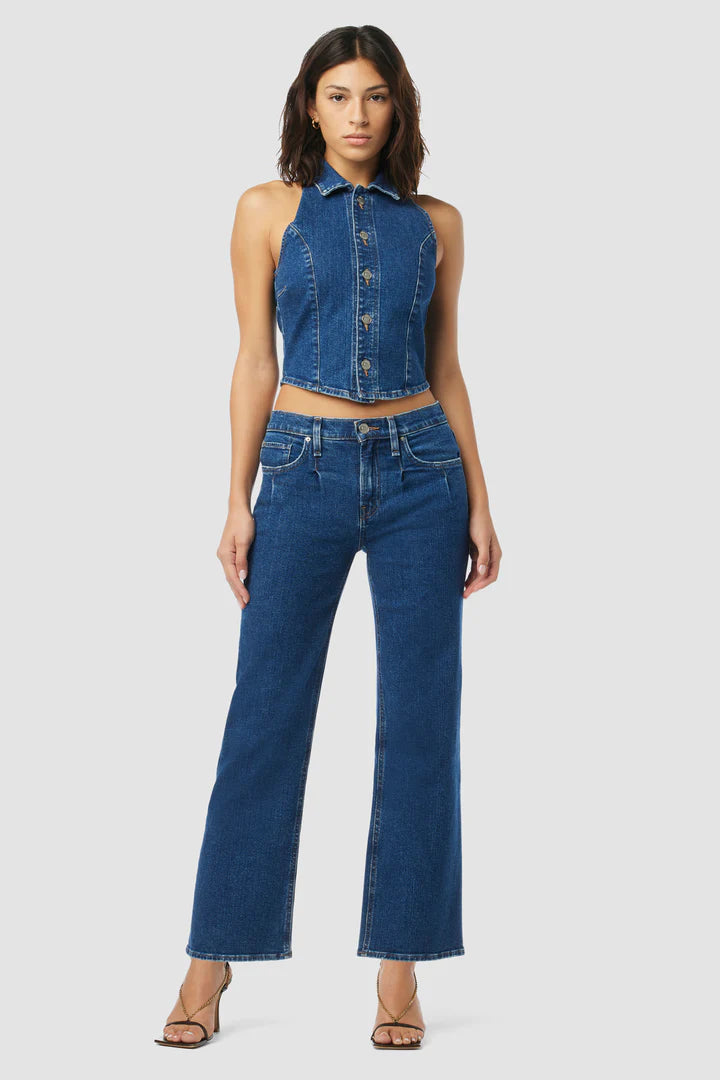 Rosie Pleated High-Rise Wide Leg Jean - Rocky Blue