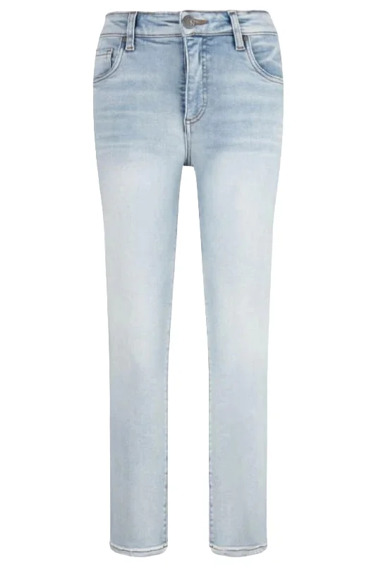 Catherine High Rise Straight Leg Jeans In Washed Blue