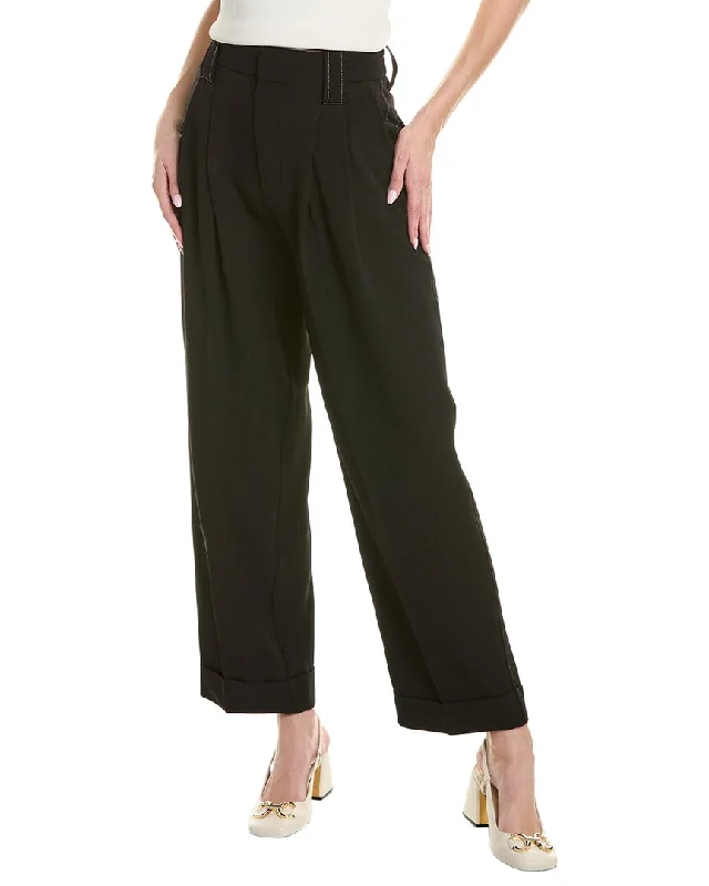 GANNI Loose Fit Mid-Waist Pleat Pant