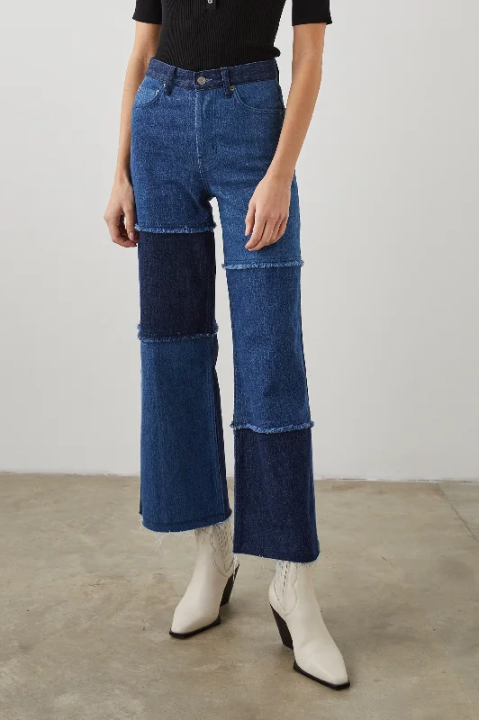 GETTY CROP WIDE LEG - INDIGO PATCHWORK