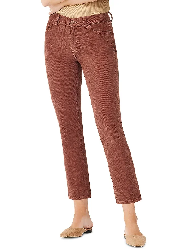 Mara Womens Ribbed Corduroy Straight Leg Pants