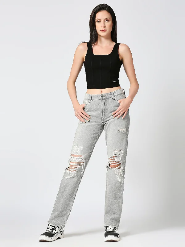 Women’s Straight Fit Grey Denim