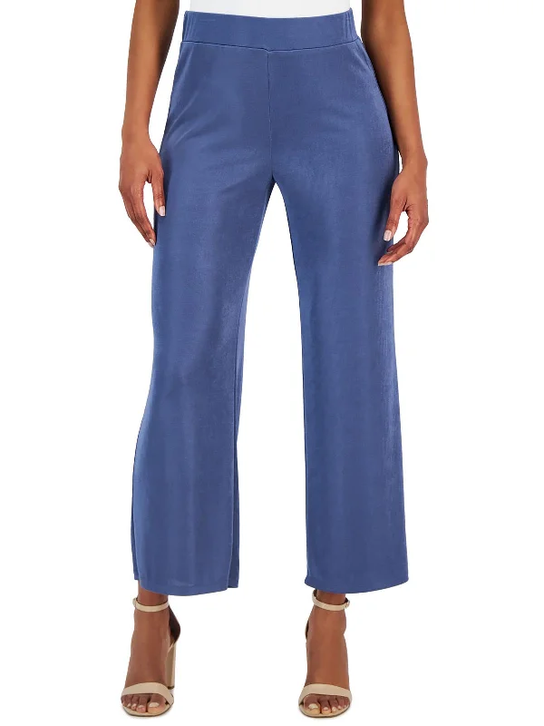 Womens Stretch Knit Wide Leg Pants