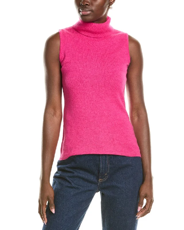 Forte Cashmere Sleeveless Turtleneck Cashmere Sweater