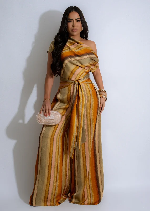 Sahara Dreams Stripes Jumpsuit Yellow