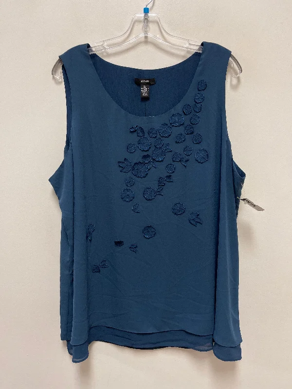 Top Sleeveless By Alfani In Blue, Size: 2x