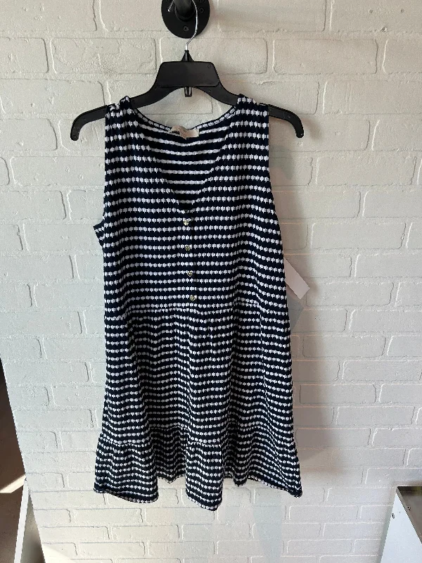 Dress Casual Short By Loft In Blue & White, Size: L