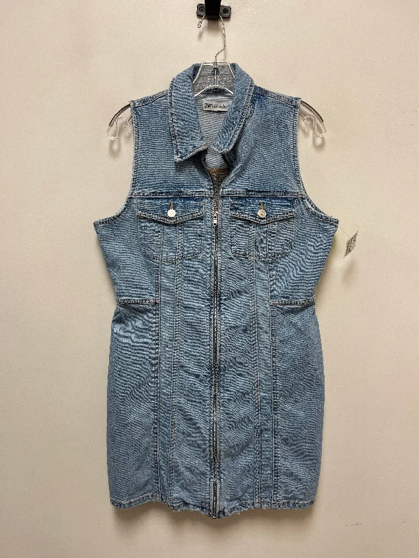 Dress Casual Short By Zara In Blue Denim, Size: Xl