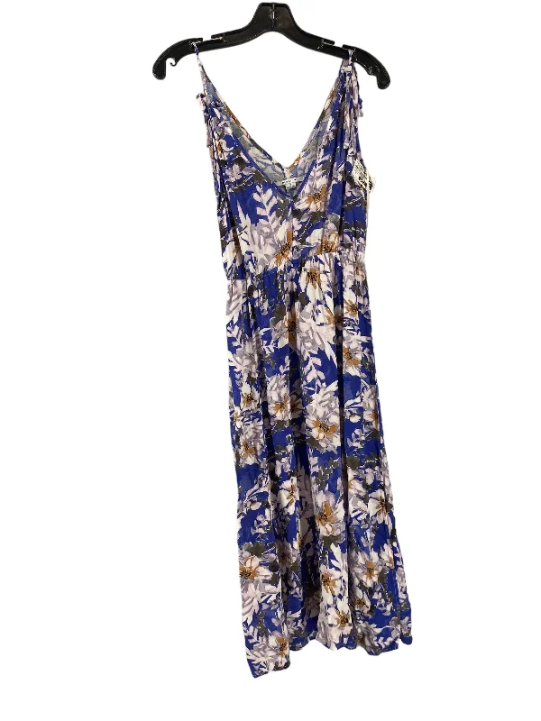 Floral Print Dress Casual Midi Clothes Mentor, Size S