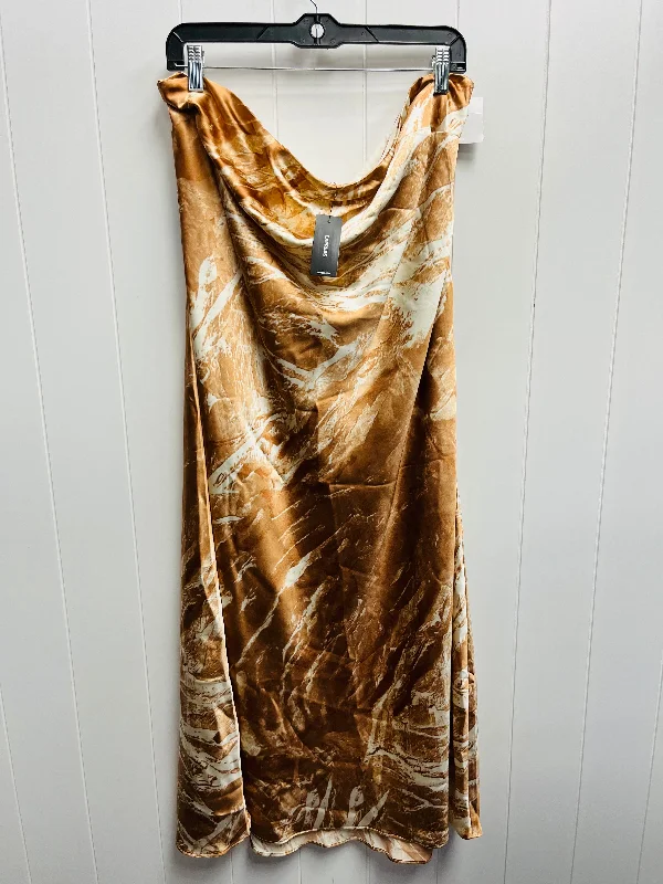 Tan Dress Party Midi Express, Size Xl