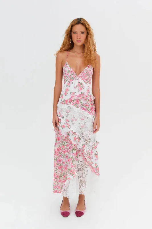 For Love & Lemons Rosalyn Maxi Dress - Pink