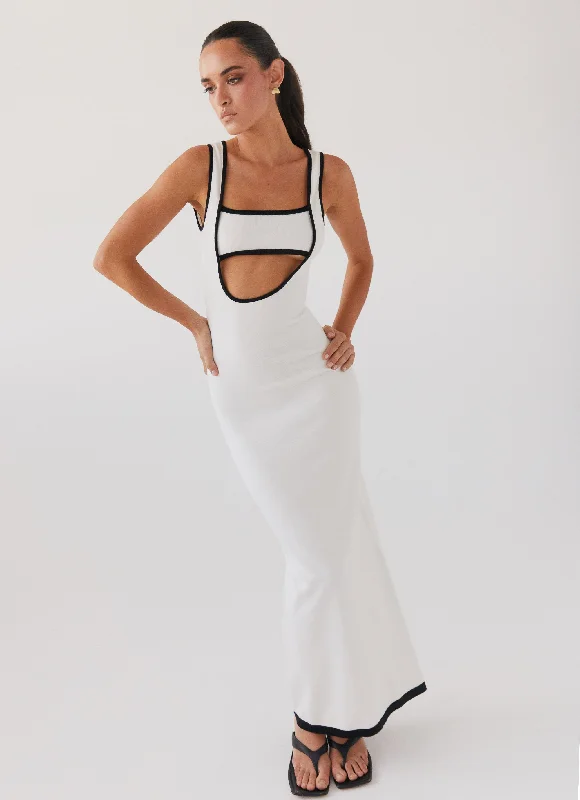 Lost In Paris Knit Maxi Dress - White