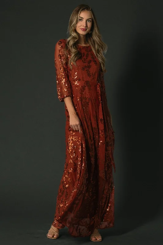 Destiny Sequin Maxi Dress | Cinnamon