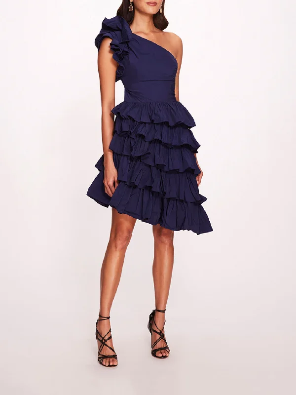 Taffeta Tiered Mini Dress