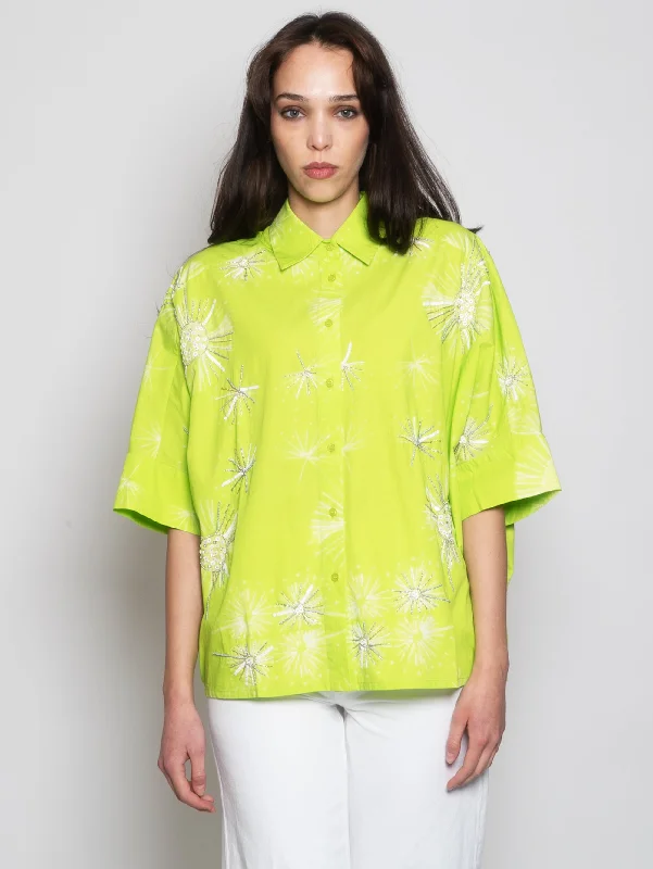 Camicia con Ricami Verde