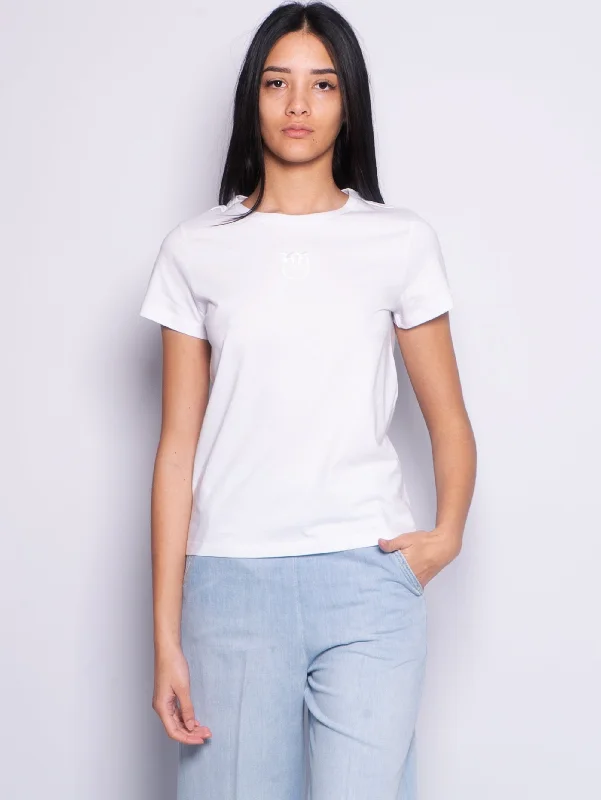 T-shirt con Stampa Mini Logo Bianco