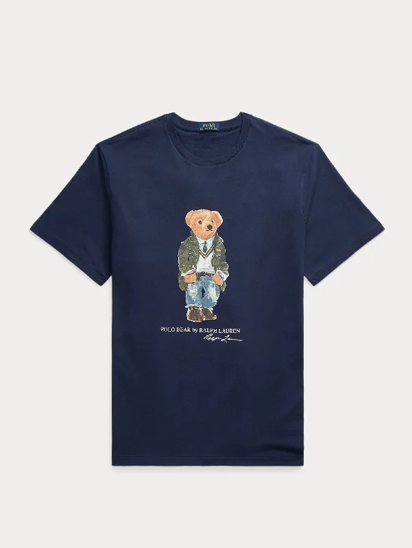 T-shirt con Stampa Polo Bear Blu Navy