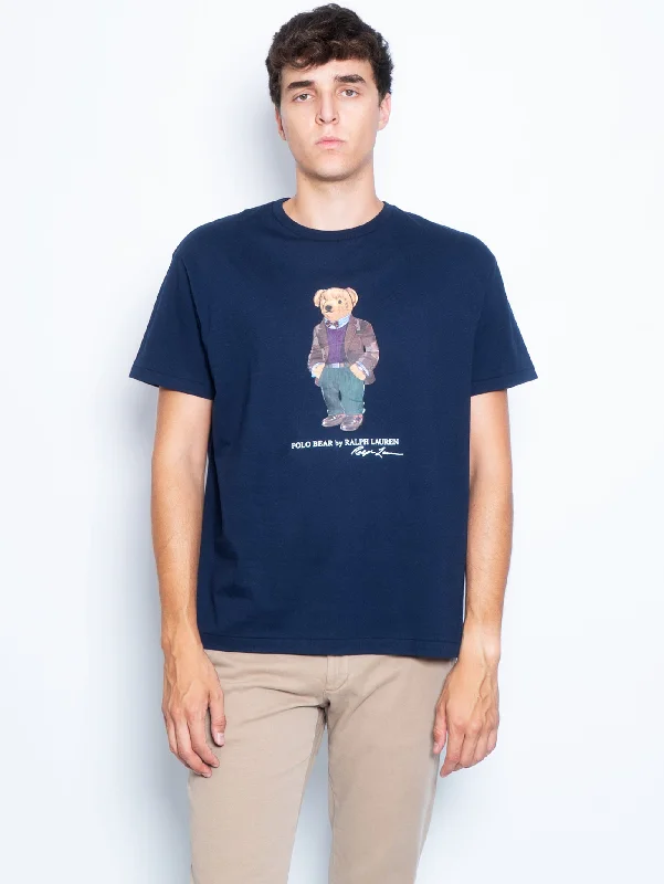 T-shirt con Stampa Polo Bear Blu