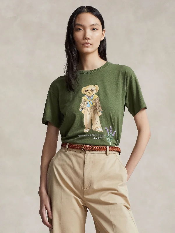 T-shirt con Stampa Polo Bear Verde