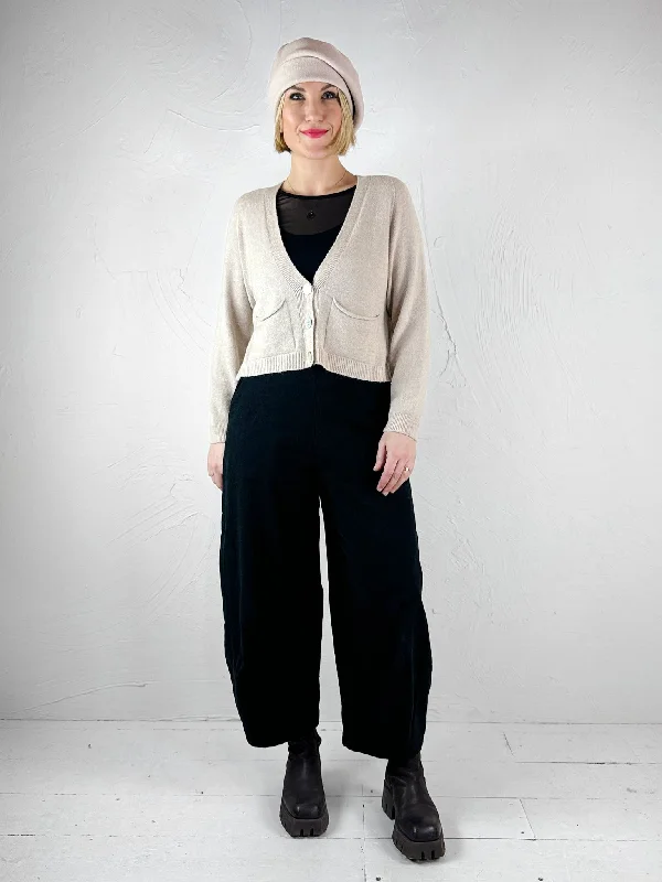 Blue Woman Beige Pookie Crop Cardigan