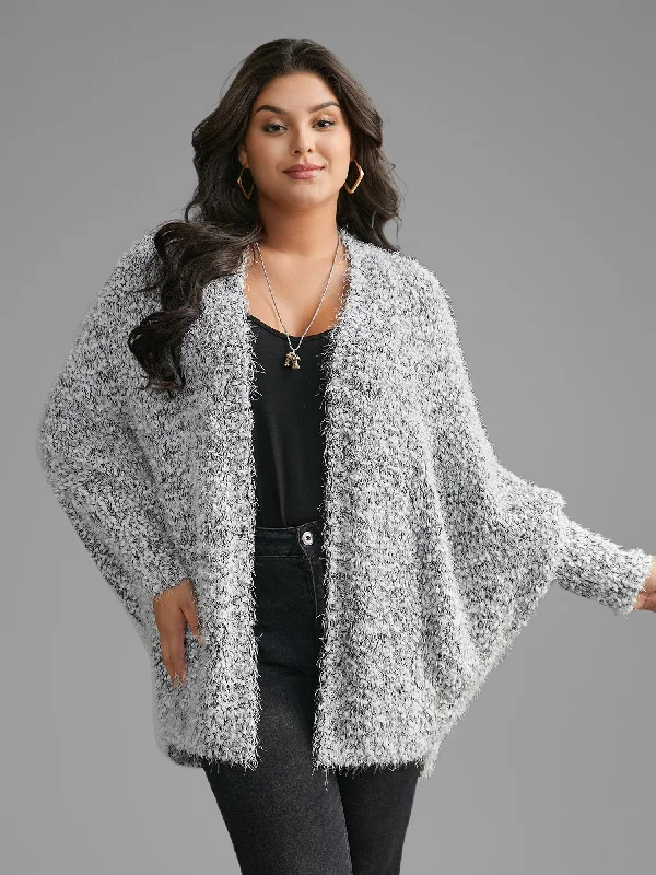 Heather Arc Hem Dolman Sleeve Cardigan